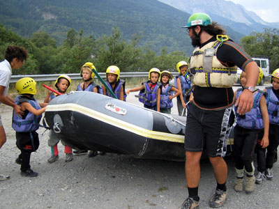 Bambini rafting sulla Dora Riparia