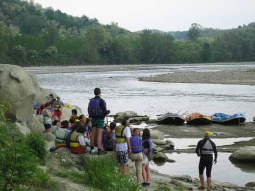 Easy Rafting - sosta alle argille fiume Po