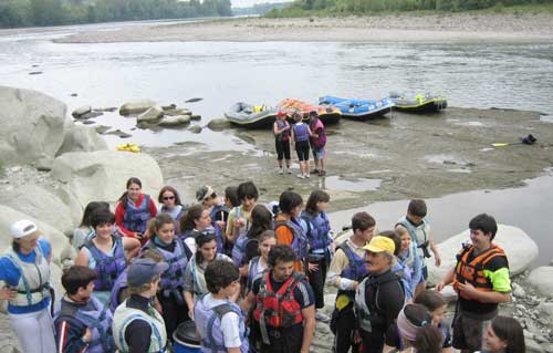 rafting scuole fiume Po